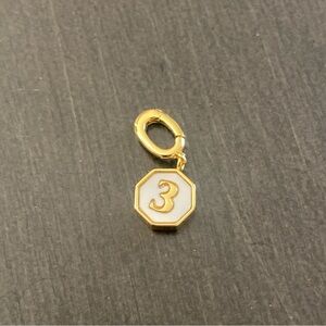 Gorjana 18K Gold Plated Enamel Detail Vintage Number 3 Parker Charm